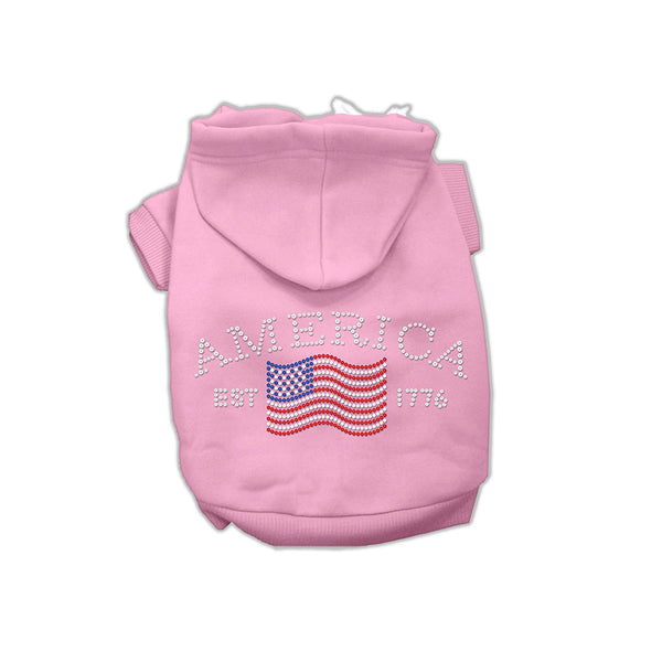 America EST 1776 Rhinestone Dog Hoodie