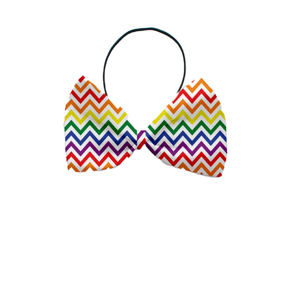 Horizontal Rainbow Zig Zags Bow Tie