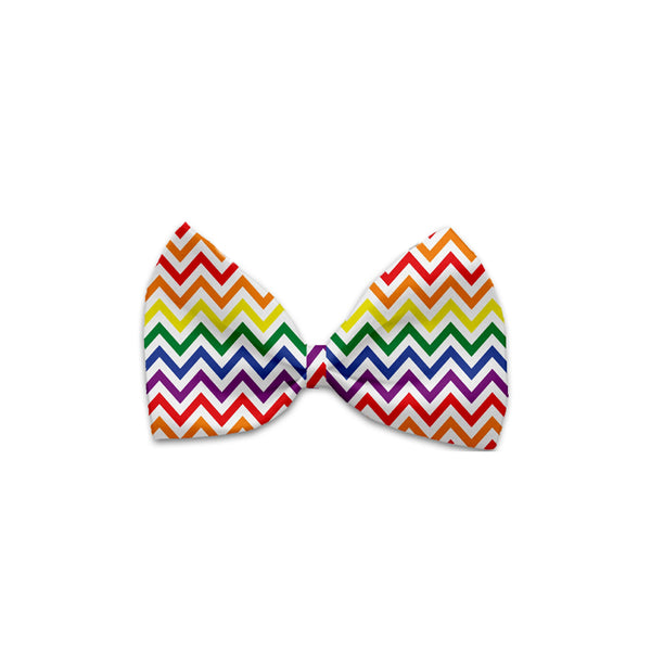 Horizontal Rainbow Zig Zags Bow Tie