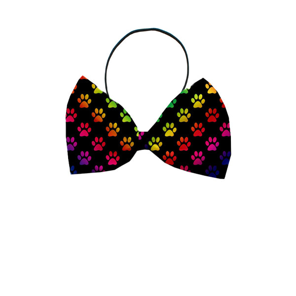 Rainbow Paw Print Bow Tie