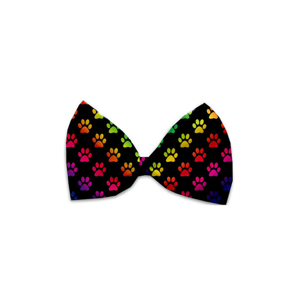 Rainbow Paw Print Bow Tie