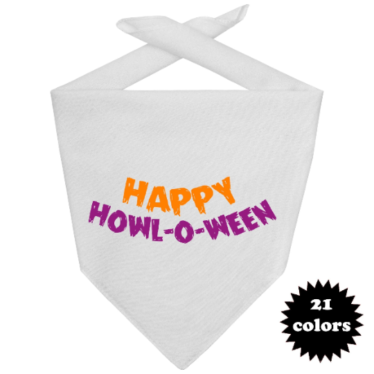 Custom Personalized Halloween Dog Bandana Happy Hall-O-Ween